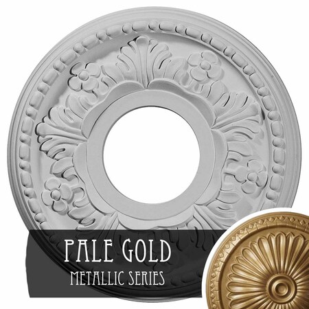 Ekena Millwork Helene Ceiling Medallion (Fits Canopies up to 5 1/4"), 11 7/8"OD x 3 5/8"ID x 7/8"P, Pale Gold CM11HEPAS